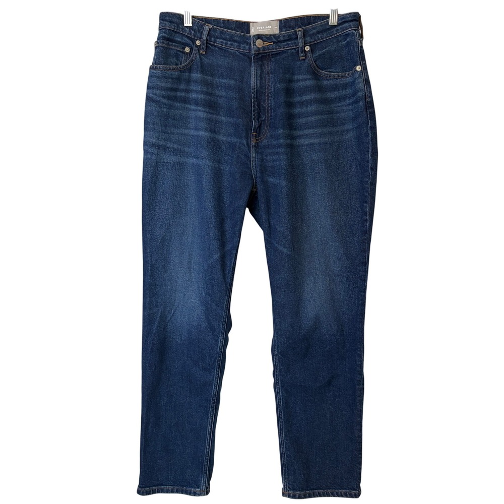Everlane The Curvy Cheeky Jean Medium Indigo High Rise Straight Leg Women's 32R